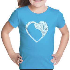 Dog Heart - Girl's Word Art T-Shirt