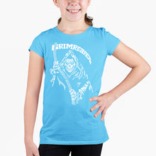 Load image into Gallery viewer, Grim Reaper  - Girl&#39;s Word Art T-Shirt