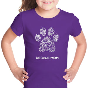 Rescue Mom - Girl's Word Art T-Shirt