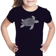 Load image into Gallery viewer, Turtle - Girl&#39;s Word Art T-Shirt