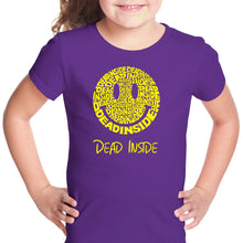 Load image into Gallery viewer, Dead Inside Smile - Girl&#39;s Word Art T-Shirt