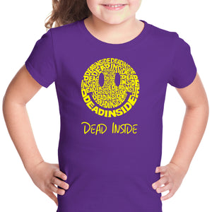 Dead Inside Smile - Girl's Word Art T-Shirt
