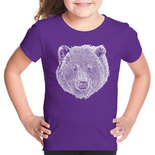 Load image into Gallery viewer, Bear Face  - Girl&#39;s Word Art T-Shirt