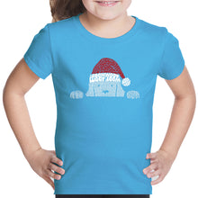 Load image into Gallery viewer, Christmas Peeking Dog - Girl&#39;s Word Art T-Shirt