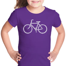Load image into Gallery viewer, SAVE A PLANET, RIDE A BIKE - Girl&#39;s Word Art T-Shirt