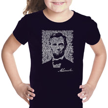 Load image into Gallery viewer, ABRAHAM LINCOLN GETTYSBURG ADDRESS - Girl&#39;s Word Art T-Shirt