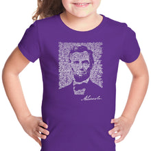 Load image into Gallery viewer, ABRAHAM LINCOLN GETTYSBURG ADDRESS - Girl&#39;s Word Art T-Shirt