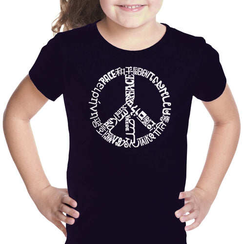 THE WORD PEACE IN 20 LANGUAGES - Girl's Word Art T-Shirt