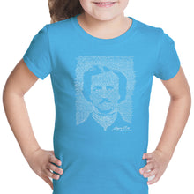 Load image into Gallery viewer, EDGAR ALLAN POE THE RAVEN - Girl&#39;s Word Art T-Shirt