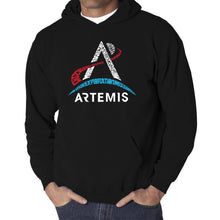 Load image into Gallery viewer, NASA Artemis Logo - Men&#39;s Word Art Hooded Sweatshirt