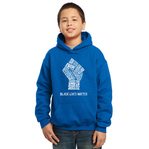 LA Pop Art Boy's Word Art Hooded Sweatshirt - Black Lives Matter