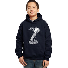 Load image into Gallery viewer, Types of Snakes - Boy&#39;s Word Art Hooded Sweatshirt