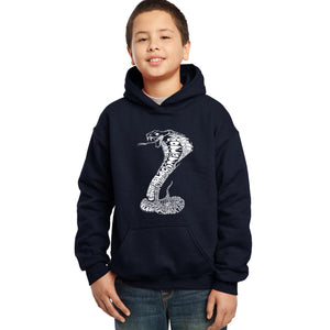 Types of Snakes - Boy's Word Art Hooded Sweatshirt