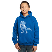 Load image into Gallery viewer, LA Pop Art Boy&#39;s Word Art Hooded Sweatshirt - Dino Pics