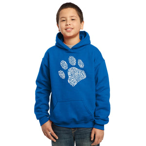 LA Pop Art Boy's Word Art Hooded Sweatshirt - Dog Paw