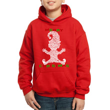 Load image into Gallery viewer, Christmas Elf - Boy&#39;s Word Art Hooded Sweatshirt