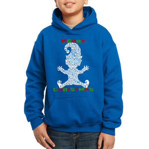 Christmas Elf - Boy's Word Art Hooded Sweatshirt