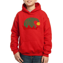Load image into Gallery viewer, Christmas Elf Hat - Boy&#39;s Word Art Hooded Sweatshirt