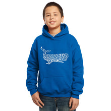 Load image into Gallery viewer, Humpback Whale - Boy&#39;s Word Art Hooded Sweatshirt