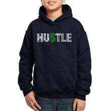 Load image into Gallery viewer, LA Pop Art Boy&#39;s Word Art Hooded Sweatshirt - Hustle