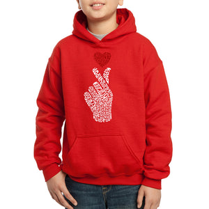 LA Pop Art Boy's Word Art Hooded Sweatshirt - K-Pop