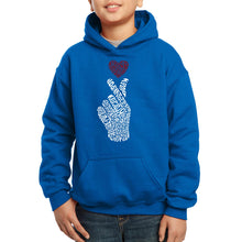 Load image into Gallery viewer, LA Pop Art Boy&#39;s Word Art Hooded Sweatshirt - K-Pop
