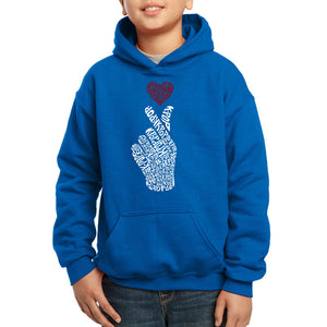 LA Pop Art Boy's Word Art Hooded Sweatshirt - K-Pop