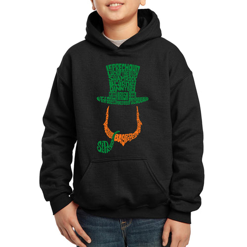 Leprechaun  - Boy's Word Art Hooded Sweatshirt