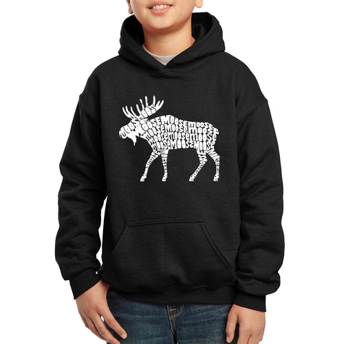 Moose  - Boy's Word Art Hooded Sweatshirt