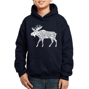 Moose  - Boy's Word Art Hooded Sweatshirt