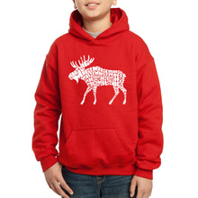 Load image into Gallery viewer, Moose  - Boy&#39;s Word Art Hooded Sweatshirt