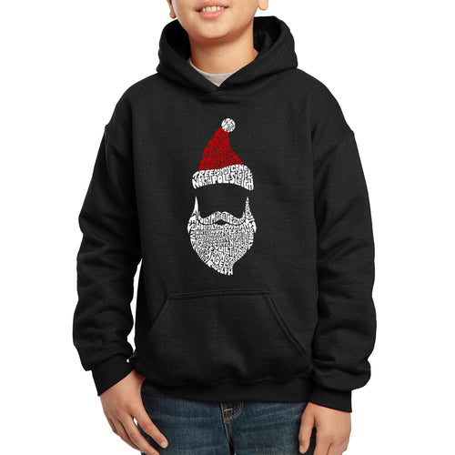 LA Pop Art Boy's Word Art Hooded Sweatshirt - Santa Claus