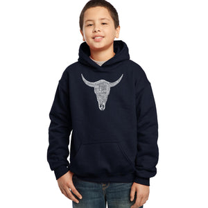 COUNTRY MUSIC'S ALL TIME HITS - Boy's Word Art Hooded Sweatshirt