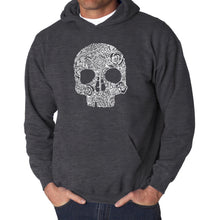Load image into Gallery viewer, Flower Skull  - Men&#39;s Word Art Hooded Sweatshirt
