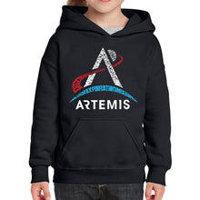 Load image into Gallery viewer, NASA Artemis Logo - Girl&#39;s Word Art Hooded Sweatshirt