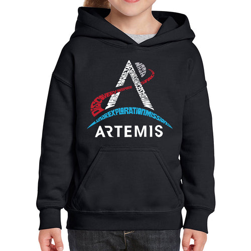NASA Artemis Logo - Girl's Word Art Hooded Sweatshirt