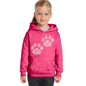 Cat Mom - Girl's Word Art Hooded Sweatshirt
