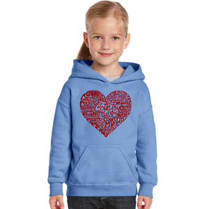Country Music Heart - Girl's Word Art Hooded Sweatshirt