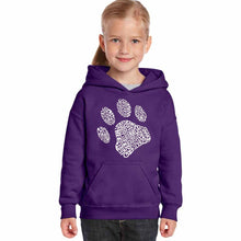 Load image into Gallery viewer, Dog Paw - Girl&#39;s Word Art Hooded Sweatshirt