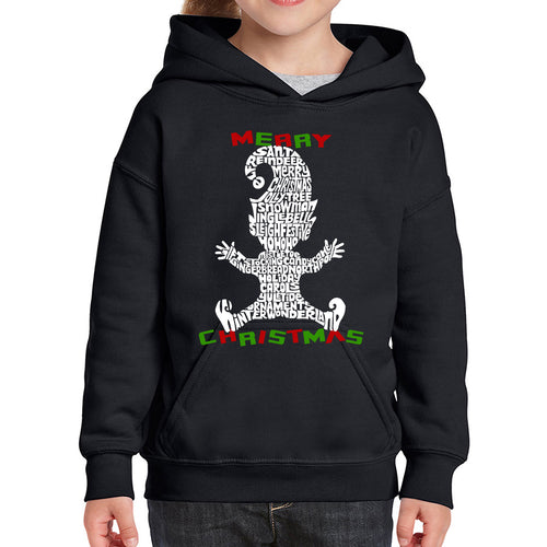 Christmas Elf - Girl's Word Art Hooded Sweatshirt