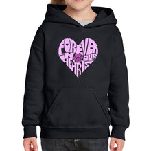 Load image into Gallery viewer, Forever In Our Hearts - Girl&#39;s Word Art Hooded Sweatshirt