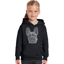 Load image into Gallery viewer, French Bulldog - Girl&#39;s Word Art Hooded Sweatshirt