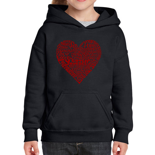 Love Yourself - Girl's Word Art Hooded Sweatshirt