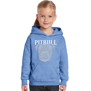 Pitbull Face - Girl's Word Art Hooded Sweatshirt