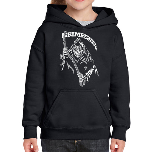 Grim Reaper  - Girl's Word Art Hooded Sweatshirt