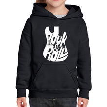 Load image into Gallery viewer, Rock And Roll Guitar - Girl&#39;s Word Art Hooded Sweatshirt