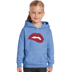 Savage Lips - Girl's Word Art Hooded Sweatshirt
