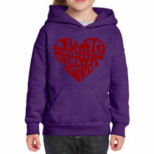 Load image into Gallery viewer, Just a Small Town Girl  - Girl&#39;s Word Art Hooded Sweatshirt