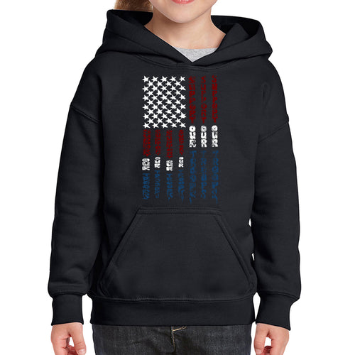 Support our Troops  - Girl's Word Art Hooded Sweatshirt