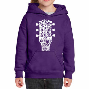 Guitar Head Music Genres  - Girl's Word Art Hooded Sweatshirt
